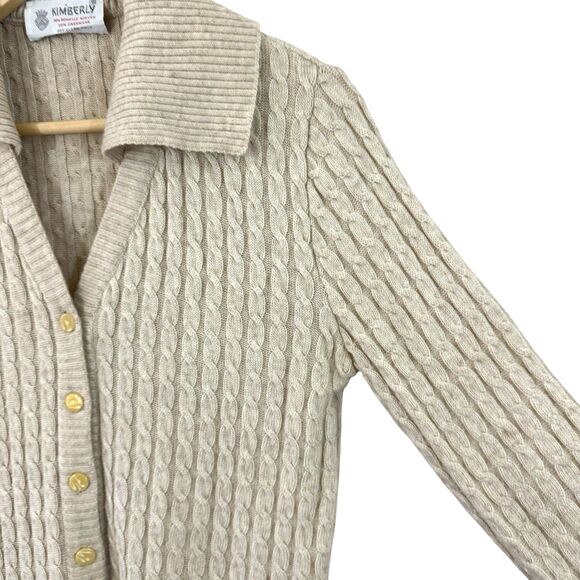 Vintage Kimberly 10 Cashmere Blend Cardigan Sweater Cable Knit Womens READ - Picture 6 of 16